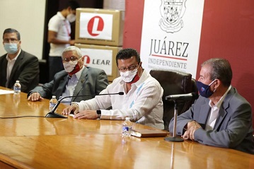 Recibe Gobierno Municipal donativo de 34 mil cubrebocas de Lear Corporation
