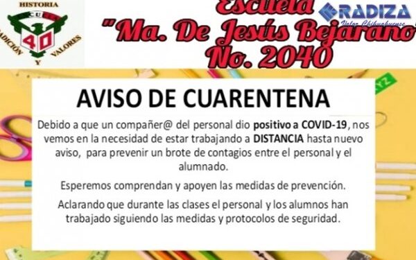 Suspende clases por caso de COVID