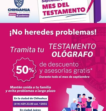 Invita Gobierno del Estado a tramitar el Testamento Ológrafo con un descuento del 50%