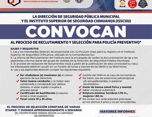 Abre Gobierno Municipal convocatoria para la Academia de Policía