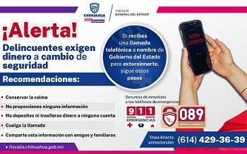 Alerta Fiscalía por llamadas de extorsión a nombre de Gobierno del Estado