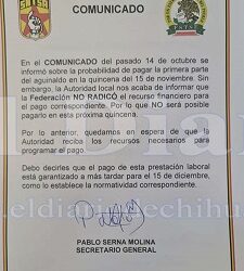 Dejan sin adelanto de aguinaldo a sindicalizados del sector salud