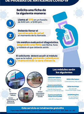 Reactiva Gobierno Municipal campaña de aplicación de pruebas COVID