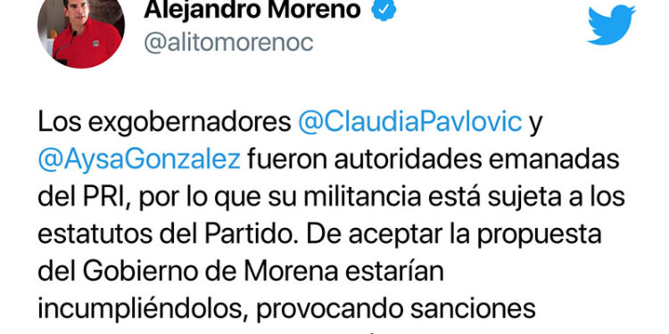 Consejo Político tendrá que aprobar licencia, o ex gobernadores serán expulsados del PRI: Alejandro Moreno