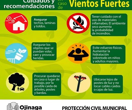 Emite Protección Civil alerta preventiva por fuertes vientos hoy miércoles en la Ojinaga