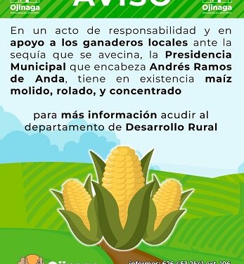 Ofrece gobierno municipal maíz a precio subsidiado en apoyo a ganaderos locales ante la falta de lluvia en la región