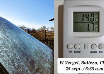 Cae primera helada en El Vergel, Balleza