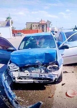 Aparatoso choque en la 8 y Camargo.