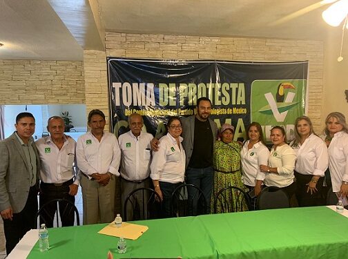 Toma protesta Antonio Derma como coordinador municipal del PVEM en Aldama