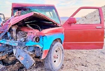 Choque de frente en la Ojinaga- Chihuahua; adulto herido grave