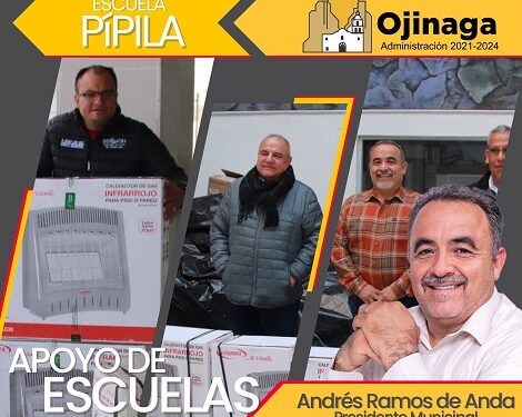 Entregan calefactores en la escuela El Pípila: Alcalde Andrés Ramos