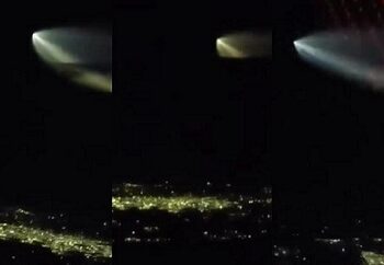 Capta piloto estela de luz de Falcon 9 sobre cielo de Chihuahua