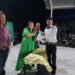 Adriana Valdez fungió como madrina de graduación de Preescolar; Primaria y Telebachicherato en el Ejido La Rosita