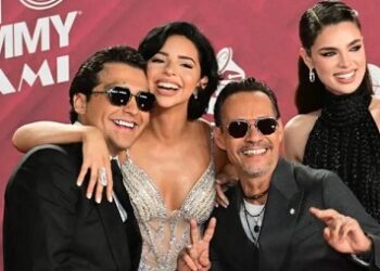 ¡Les hizo el feo! Captaron desaire de Marc Anthony a Nodal y Ángela