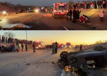 Trágico choque en Camargo; niño y joven muertos, 11 jornaleros heridos