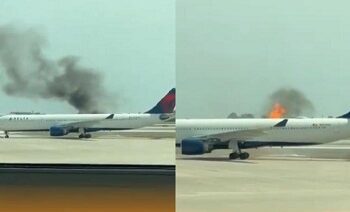 Pánico en aeropuerto de Orlando: motor de avión explotó al despegar 