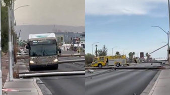 ¡Las Vegas en tinieblas! Fuertes vientos arrancaron 50 postes de luz