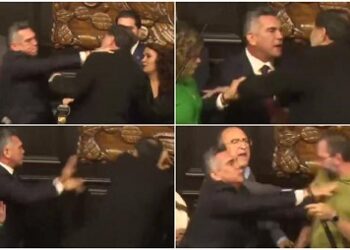 Pelean a golpes y empujones Alito y Noroña en el Senado (VIDEO) 