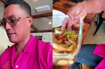 Regañaron a influencer; fue a restaurante ¡y llevó su propia comida!