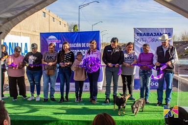 Entregan Miriam Soto y JMAS Meoqui pavimentación de la calle Ferrocarril