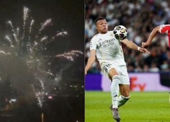 ¡Sin dormir! Lanzaron pirotecnia afuera del hotel del Real Madrid 