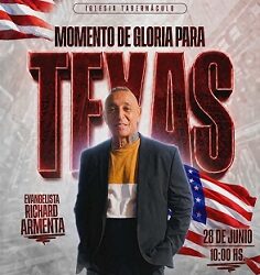 Hoy el hermano Richard Armenta a en la Iglesia «La Cosecha» a las 6 de la tarde