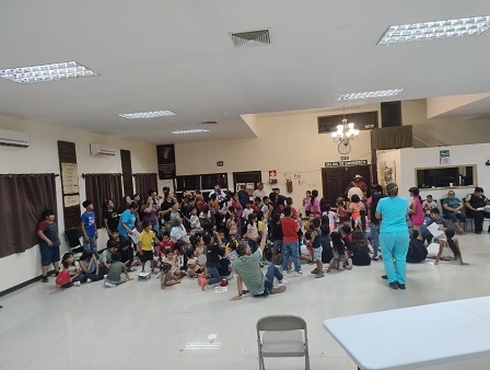 Ayer asistieron 103 niños a la Escuela Bíblica infantil en El Restaurador