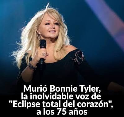 Falleció la cantante Bonnie Tyler a los 75 años