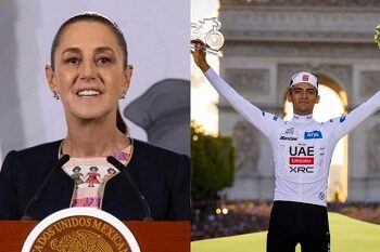 Felicitó Sheinbaum a Isaac del Toro por podio en Tour de Francia