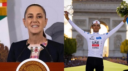 Felicitó Sheinbaum a Isaac del Toro por podio en Tour de Francia