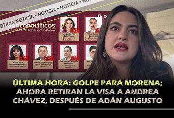Cancelación definitiva de la visa diplomática y de turismo a la senadora Andrea Chávez