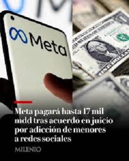 Meta pagará hasta 17,1 millardos de dólares por acusaciones relacionadas con la adicción a las redes sociales