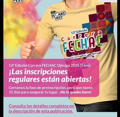 ¡las inscripciones regulares para la 13ª Edición de la Carrera FECHAC 5K están abiertas!