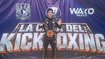 Estudiante de la FCAyF-UACH se corona campeón nacional de kickboxing por sexto año consecutivo.