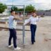 Supervisa Miriam Soto avance de obra en la plaza cívica de Misión San Pablo